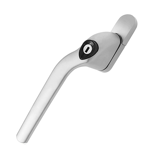 LH Silver Curved OFFSET CONNOISSEUR ESPAGNOLETTE WINDOW HANDLE Silver Curved offset design for aesthetics and greater knuckle clearance available as left and right hand; Ergonomically designed, the handle is push to open. replacement window handles