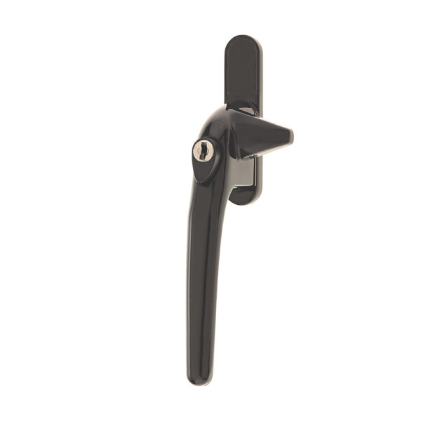 Best place to buy replacement left Black cockspur window Handle in black online the handle for aluminium windows, the handle with the nose or spur on the side, black thick handle with stick out piece at the side