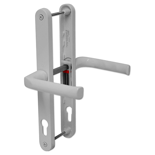 White PVC Hoppe London Door Handle Set Pair - The Hoppe London handle is a sleek and modern handle which will give you years of wear and tear and still look great. 