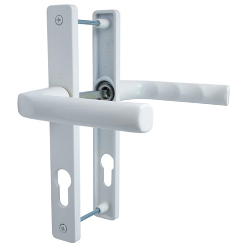White Hoppe London Door Handle Set Pair - 72PZ The Hoppe London handle is a sleek and modern handle which will give you years of wear and tear and still look great.  It is especially made for the Fuhr 72mm door lock.