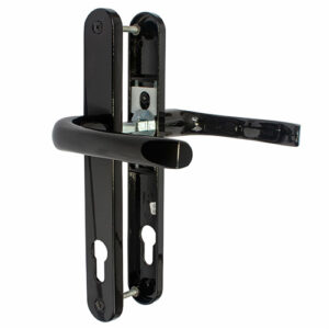 Black PVC Mila Pro Linea Door Handle Set Pair - The Hoppe London handle is a sleek and modern handle which will give you years of wear and tear and still look great. 