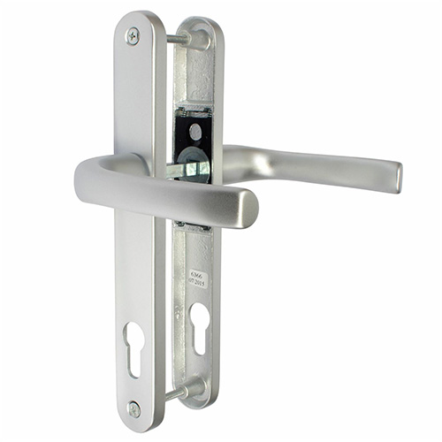 Silver PVC Mila Pro Linea Door Handle Set Pair - The Hoppe London handle is a sleek and modern handle which will give you years of wear and tear and still look great. 