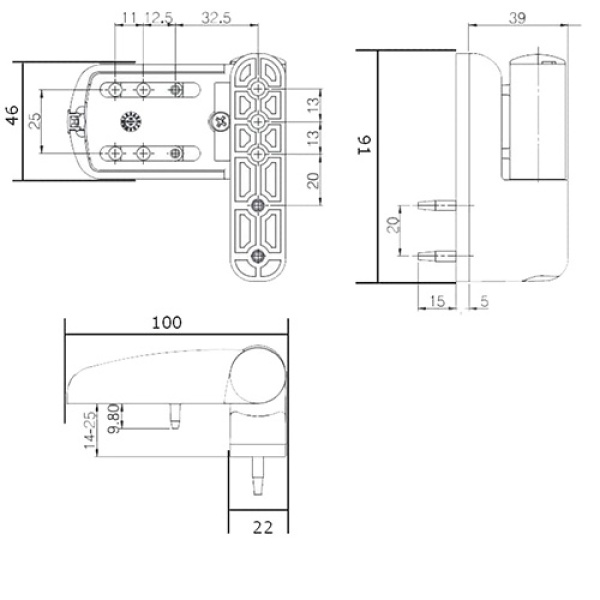 Diagram specs Mila Flag Hinge - This hinge is universal will be suitable for most uPVC doors, however, do check the sizing diagram before ordering