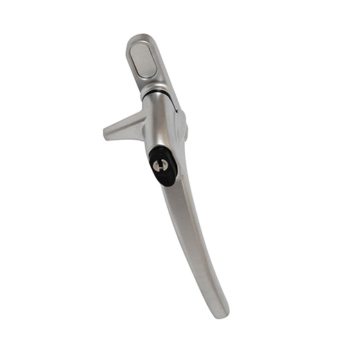 Mila Cockspur RH Window Handle Silver | Window Handles. Fits pvc windows, aluminium windows and wooden windows.These cockspur window handles are for older type uPVC windows and aluminium windows, some wooden windows use them too, but not as a rule.