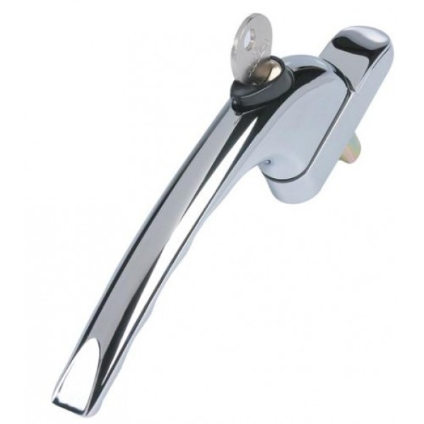Chrome Mila LH/RH ProLinea Espagnolette uPVC Window Handle. This Inline espag window handle is suitable for UPVC windows, is not handed and supplied with one key