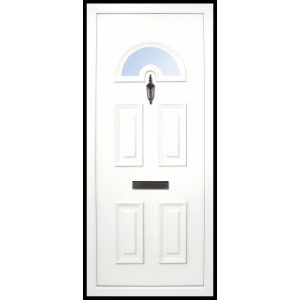 The Moyola 4 panel has 4 solid panels with a “sunbeam” panel to the top the glass can be clear or obscure.