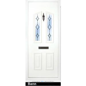 The Bann Solid has 4 panels and the top two have a slight triangulated effect. The top two-pane have a choice of solid, clear glass or glass design, and you can also choose all 4 panels in glass design, so this panel really is a bespoke design,