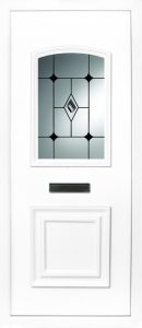 The Foyle beveled black diamond 2 panel PVC door insert