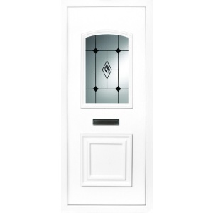 The Foyle beveled black diamond 2 panel PVC door insert