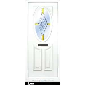 the Lee PVC door insert panel has 3 panels, 2 bottom panels with in inverted oval shape to the tops and the top panel is an oval, you have a choice of 6 door panel designs with the Lee and an array of colour choices