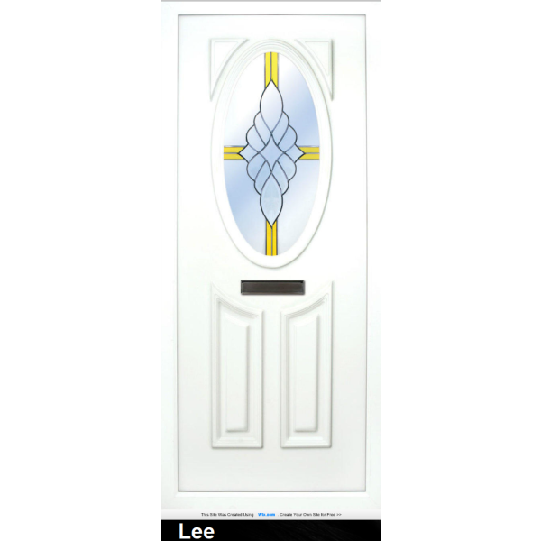 the Lee PVC door insert panel has 3 panels, 2 bottom panels with in inverted oval shape to the tops and the top panel is an oval, you have a choice of 6 door panel designs with the Lee and an array of colour choices