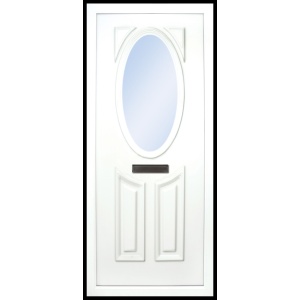 the Lee PVC door insert panel has 3 panels, 2 bottom panels with in inverted oval shape to the tops and the top panel is an oval, you have a choice of 6 door panel designs with the Lee and an array of colour choices
