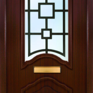 the Mourne Rosewood PVC Door Insert Panel is a unique 2-panel design, 2/3 to 1/3 ratio design. It has a beveled panel design for both panels.