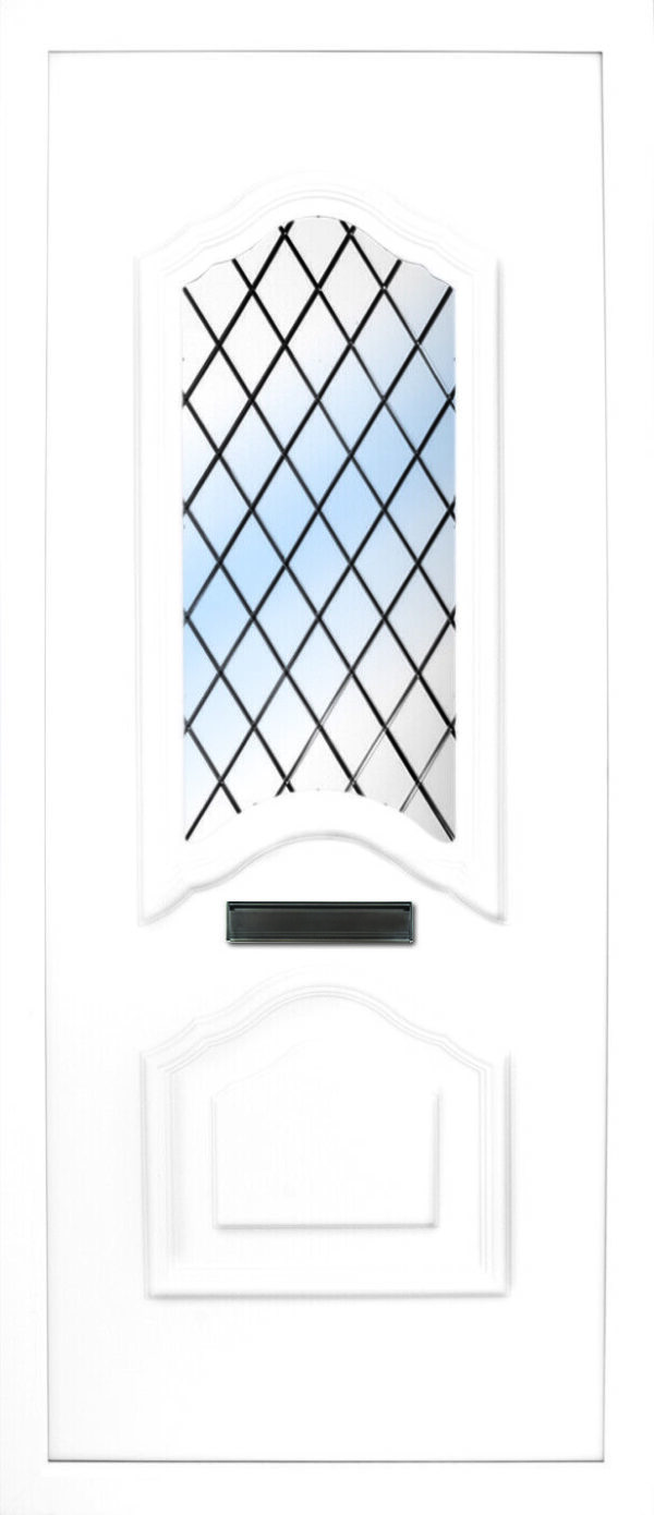 the Mourne PVC Door Insert Panel is a unique 2-panel design, 2/3 to 1/3 ratio design. It has a beveled panel design for both panels.