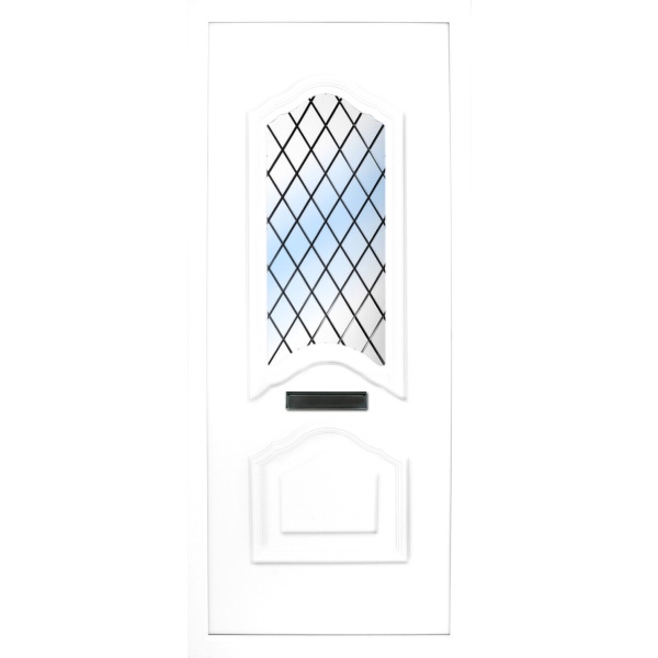 the Mourne PVC Door Insert Panel is a unique 2-panel design, 2/3 to 1/3 ratio design. It has a beveled panel design for both panels.