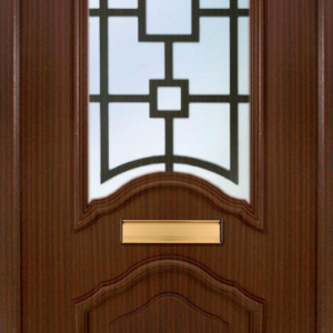 The Mourne Rosewood PVC door insert panels are a sleek design with 2 panels. the bottom and top panels are convex arches, in a choice of colours and 5 glass designs