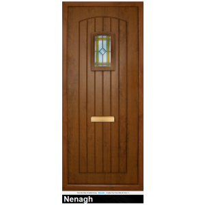 The Nenagh is a contemporary design with t&G design with a small slightly arched glass panel to the top. It comes in an array of colours and 4 glass design options.
