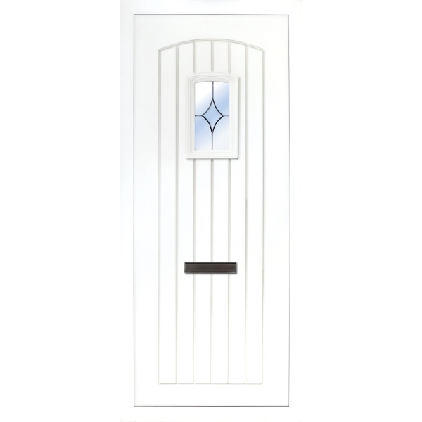 The Nenagh is a contemporary design with t&G design with a small slightly arched glass panel to the top. It comes in an array of colours and 4 glass design options.