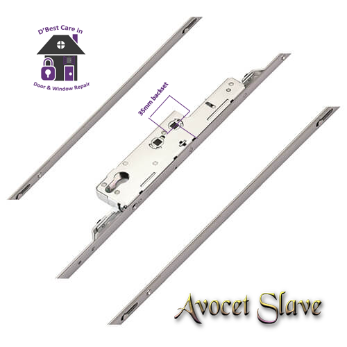 The Avocet slave lock is designed for use on the slave leaf of a pair of french doors. Shootbolts secure into adjustable french door strikers for optimum compression at the top and bottom of the door. Enhanced security shootbolts are also available featuring a “return” for additional screw fixing into the sash.