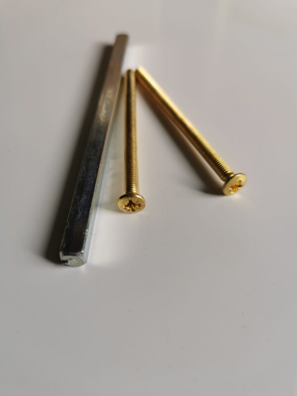 buy Upvc gold Door Handle Bolt Screws 5mm x 70mm Long Dome Head Pair M5