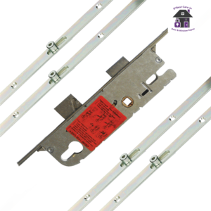 GU Secury Europa Lever Operated Latch & Deadbolt Single Spindle - 4 Roller cam 35/92 - 6-32258-20-0-1, the rod on the side of the door that slides up and down when you lift the handle, door locking rod, rod on side of door to lock, bar in the door frame to lock the door with the handle, door mutlipoint locking mechanism. door espag, locking mechanism, doorl ock, the metal strip that moved up and down in the door by the handle