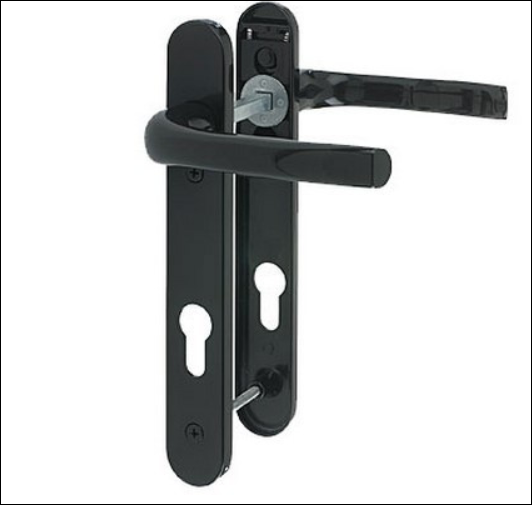 Pro Linea UPVC Door Handles Set Lever/Lever Black 92pz - 122mm Screw fixings type A Black