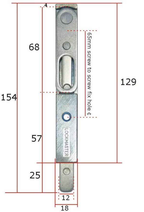 technical specifications dimensions buy Lockmaster Finger Opated Shoot Bolt. Finger Operated Shoot Bolts. Size = 130mm x 18mm online double door shootbolt, security for french doors, safety on the home, home maintenance, home security
