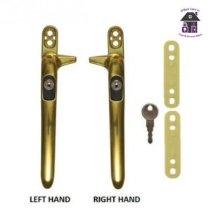 Versa Easyfit Locking cockspur Espag Window Handle gold