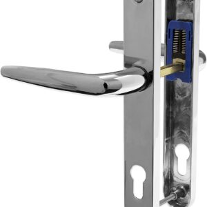 Flint /Smoked Chrome 245mm Back Plate 92 PZ Door Handle 215mm screw centres