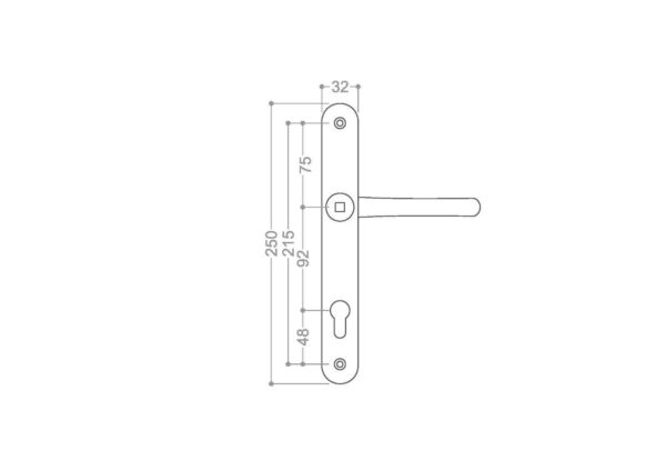 Schlosser-Ferco-92pz-215mm-screw-centre-door-handle-ireland-diagram